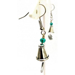 Silver Oxidized Earring Hook Dangle Drop Long - Fashion Novelty Gift - THE FAN 4